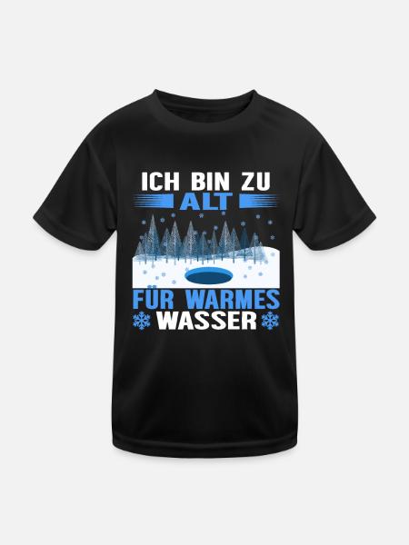 Winterbaden und Eisbaden- Eisbader lieben Kältebad - Kinder Funktions-T-Shirt - Schwarz