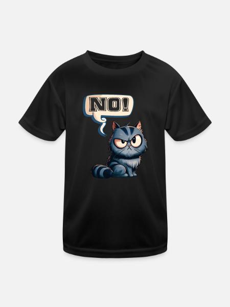 - Nope! funny kitten - Kids Functional T-Shirt - black - Front
