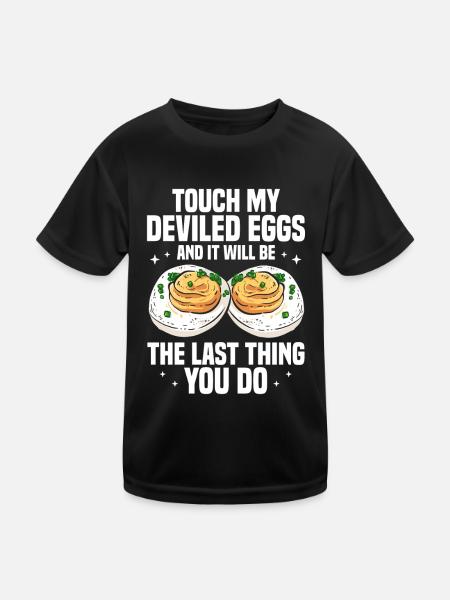Oeufs farcis - Assiette de service Thanksgiving Food - T-shirt sport Enfant - noir - Devant