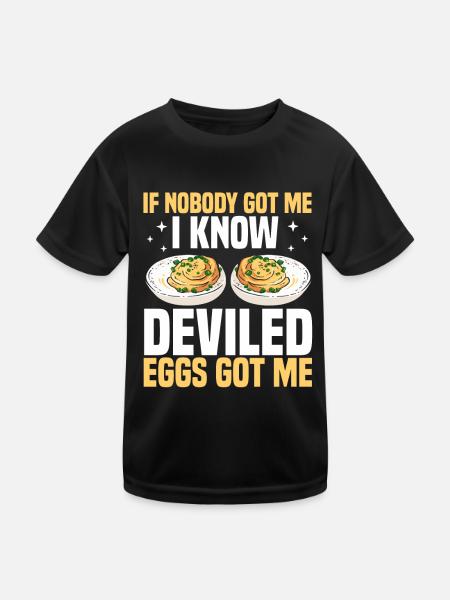 Stuffed eggs - Kids Functional T-Shirt - black - Front
