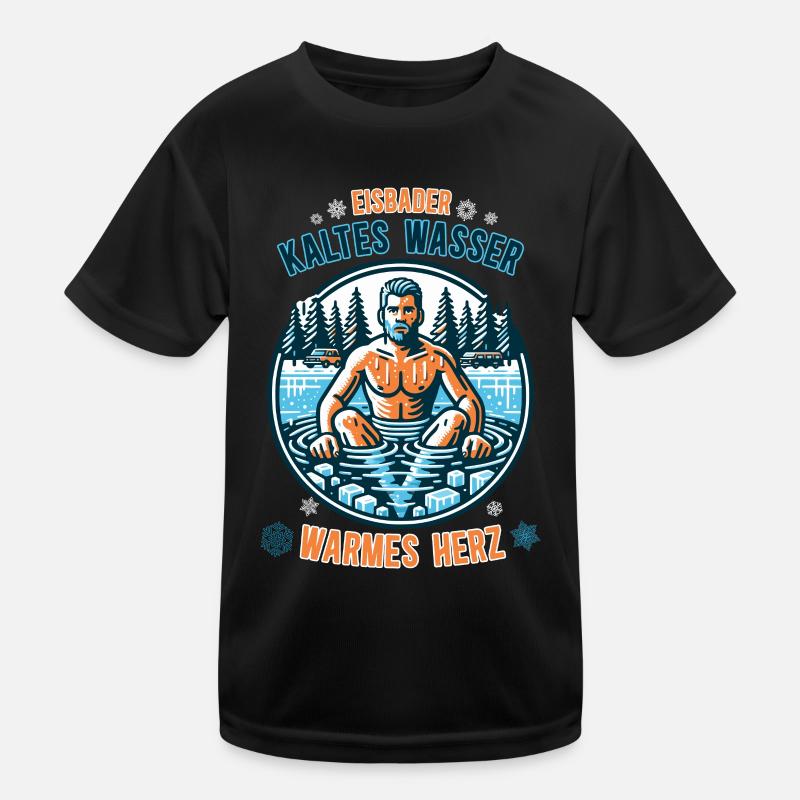 Der Eisbader – Kaltes Wasser aber ein Warmes Herz Kinder Funktions-T-Shirt