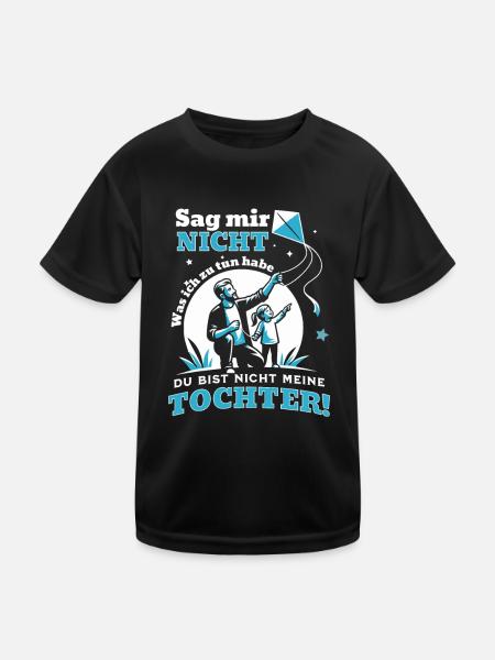 Papa und Tochter - Vater Sprüche für Vaterliebe - Kinder Funktions-T-Shirt - Schwarz - Vorne