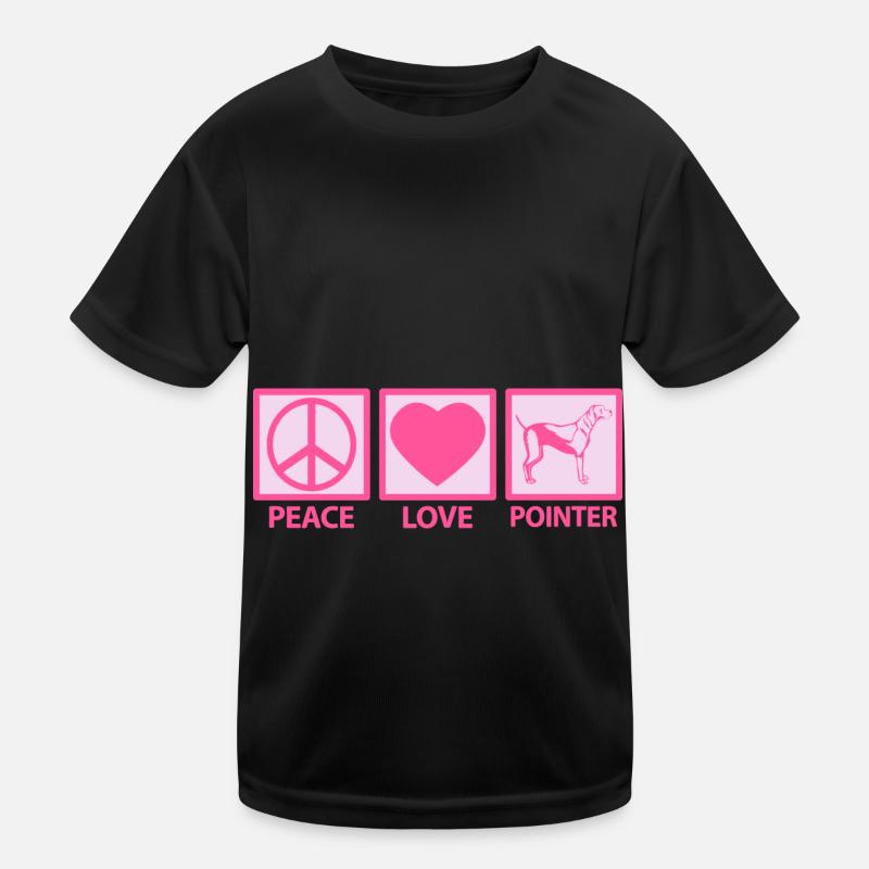 English Englischer Pointer Mama Peace Love Pink Kinder Funktions-T-Shirt