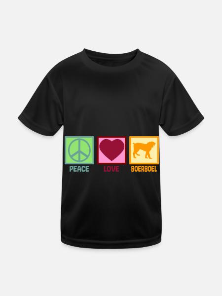 Sud-Africain Boerboel Dog Mama Peace Love - T-shirt sport Enfant - noir - Devant