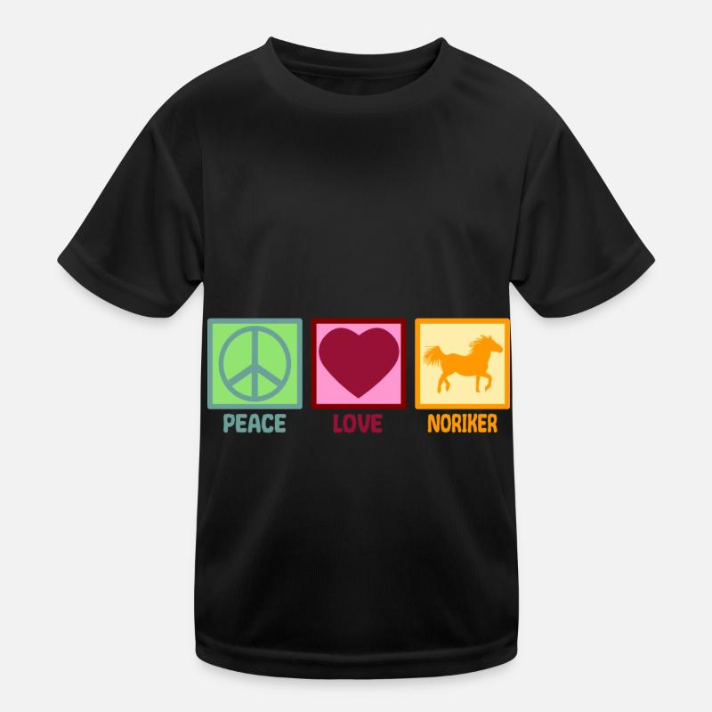 Noriker Pferd Spruch Mama Peace Love Kinder Funktions-T-Shirt