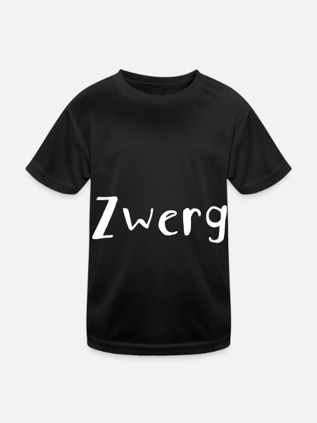 Zwerg - Kinder Funktions-T-Shirt - Schwarz - Vorne