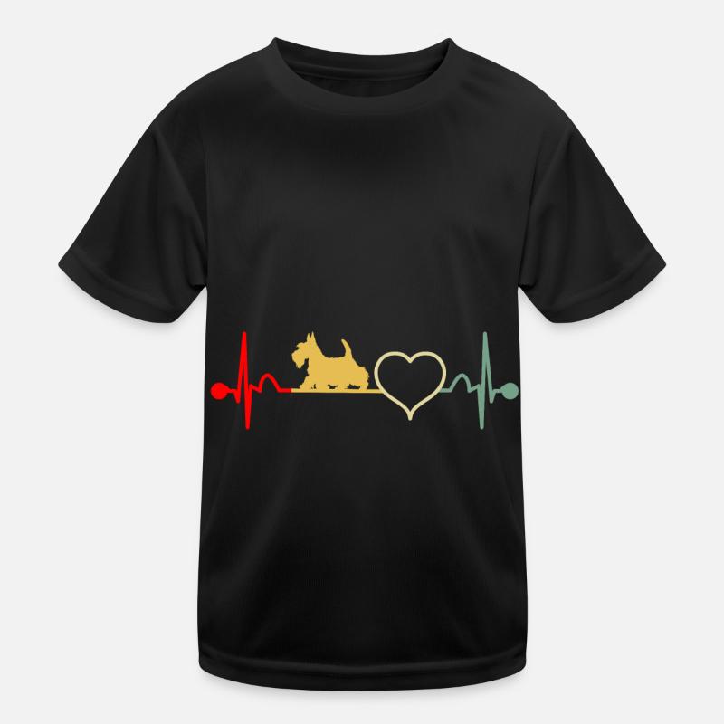 Scottish Terrier Herzschlag Vintage Geschenkidee Kinder Funktions-T-Shirt