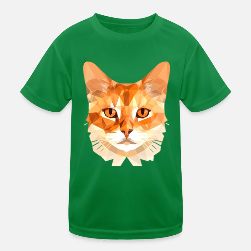 Polygon Cat Kids Functional T-Shirt