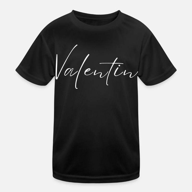 Valentin Name mit V Jungenname Geburt Baby Shower Kinder Funktions-T-Shirt