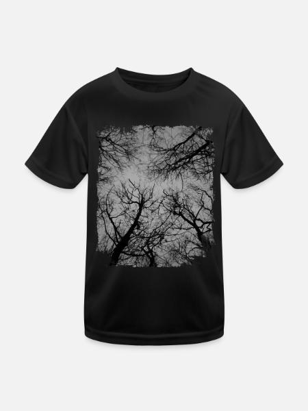 Dark Forest, Dark Woods, Nature Lovers - Kids Functional T-Shirt - black - Front