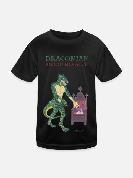 Royal Monstrous Lizard - Kids Functional T-Shirt - black