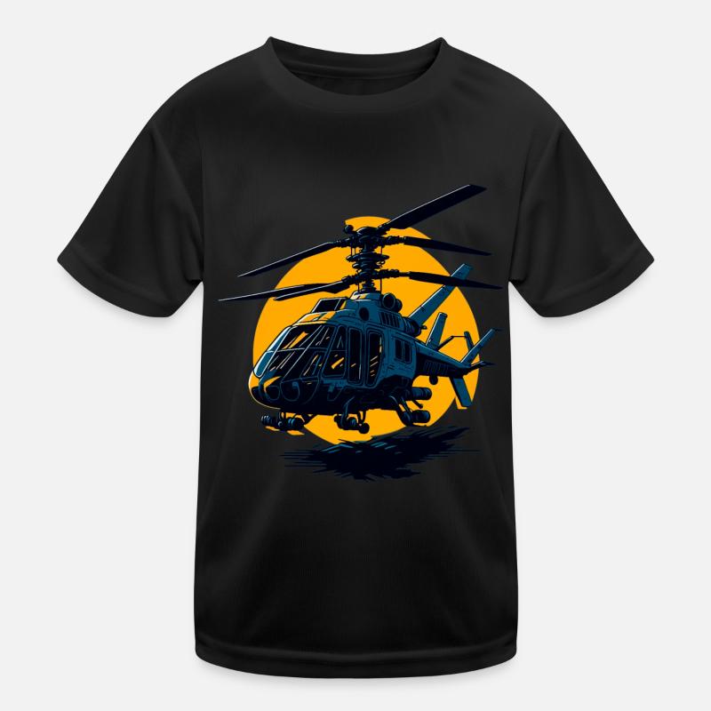 Helikopter-Illustration Kinder Funktions-T-Shirt