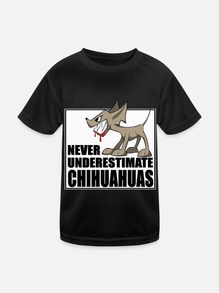 chemise et autocollants amusants pour chien, Chihuahua - T-shirt sport Enfant - noir - Devant