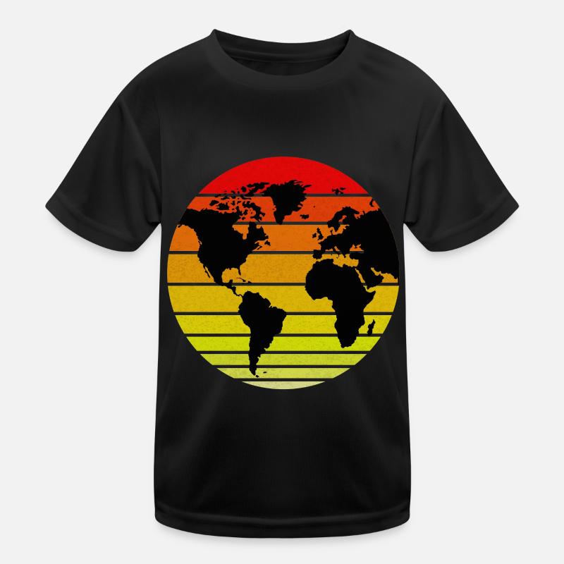 Globe, earth, in retro vintage look. Globe Kids Functional T-Shirt