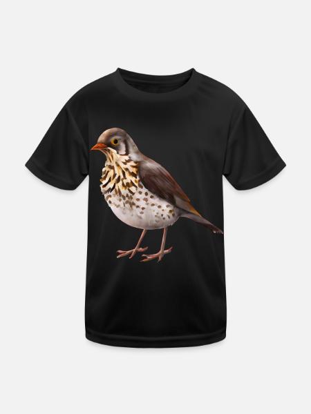 Grive oiseau - T-shirt sport Enfant - noir - Devant