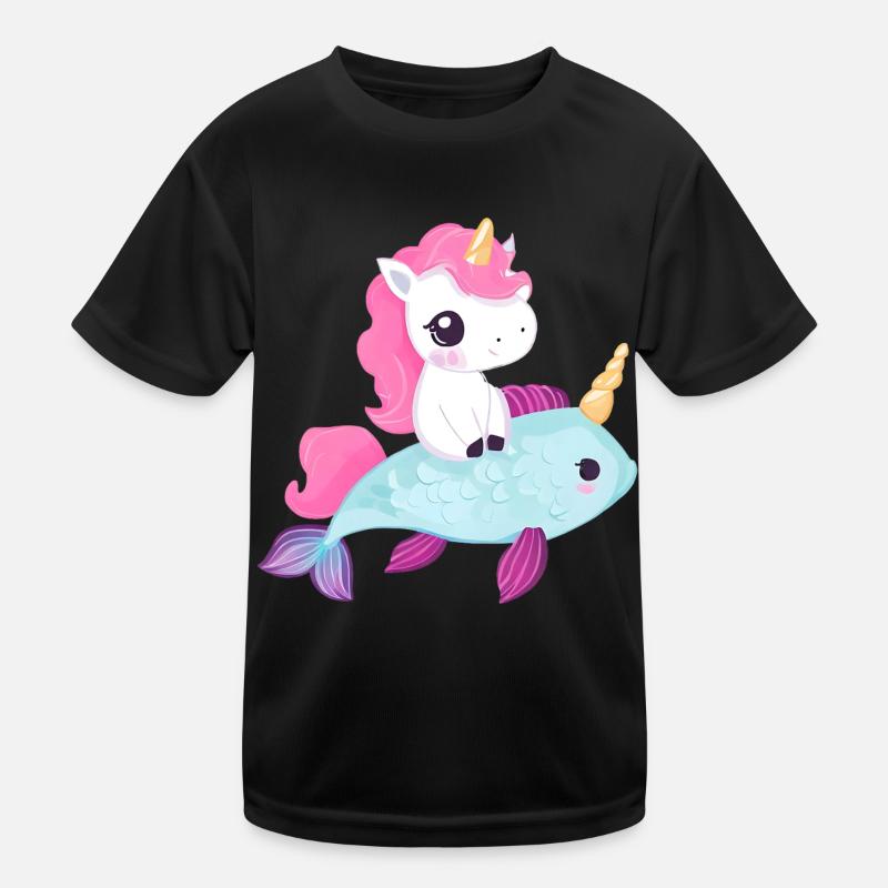 La licorne monte sur le poisson T-shirt sport Enfant