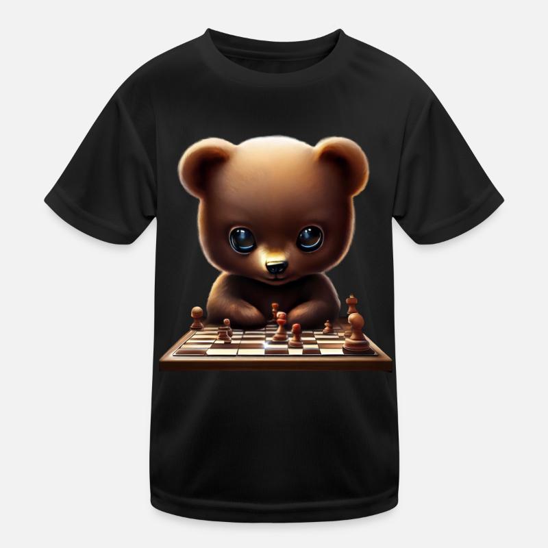Bear playing chess Kids Functional T-Shirt
