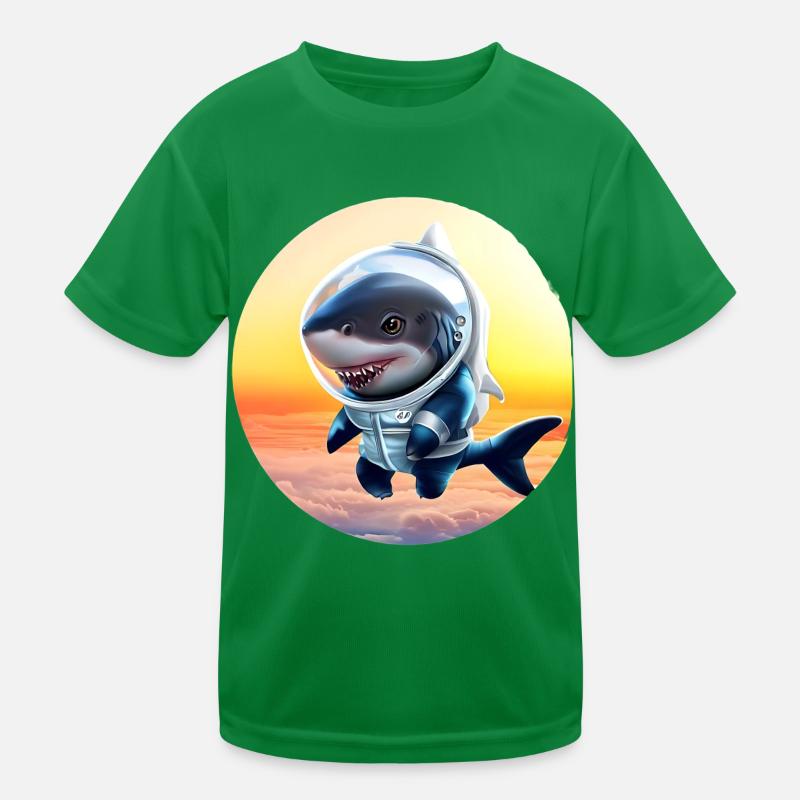 Requin astronaute au coucher du soleil T-shirt sport Enfant