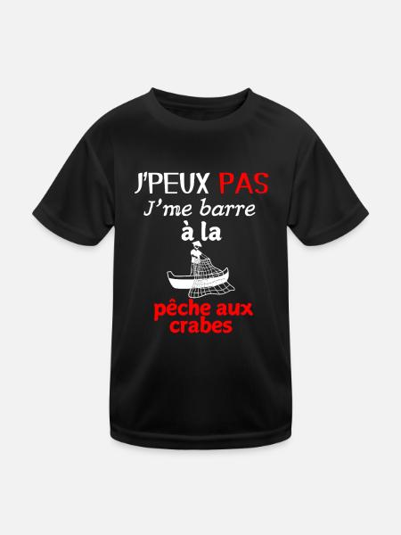 Marine Humour – Ich gehe Krabbenfischen - Kinder Funktions-T-Shirt - Schwarz - Vorne