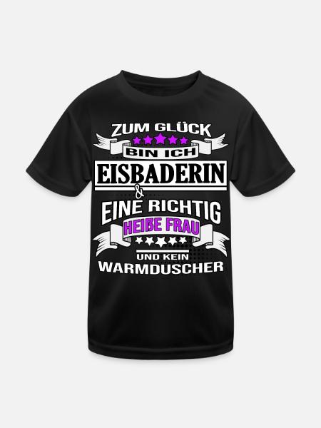 eisbader winterbaderin eisbader eisbademeisterin - Kinder Funktions-T-Shirt - Schwarz - Vorne