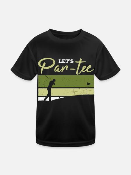 Let's Par-tee Golf Pun - Kids Functional T-Shirt - black - Front