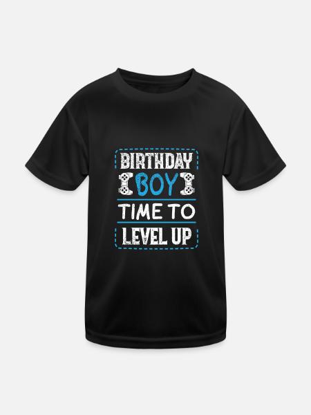 Geburtstagskind Zeit, um Videospiel Geburtstag zu verbessern - Kinder Funktions-T-Shirt - Schwarz - Vorne