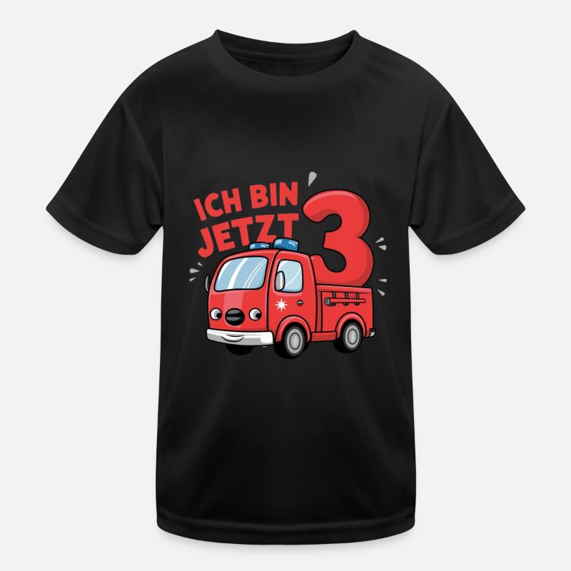 Feuerwehrauto - Alarm Ich bin jetzt 3 Kinder Funktions-T-Shirt