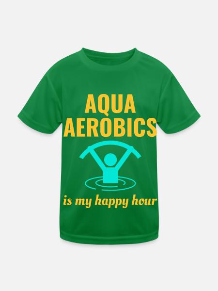 Water aerobics Aquatic fitness Aqua Exercise - Kids Functional T-Shirt - kelly green - Front