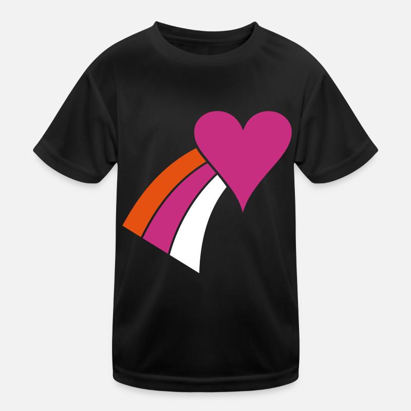 Regenbogenherz Kinder Funktions-T-Shirt