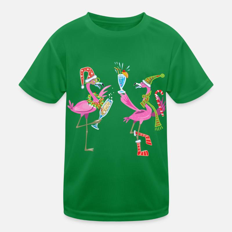 Flamingo-Weihnachten. Weihnachtsgeschenk Kinder Funktions-T-Shirt