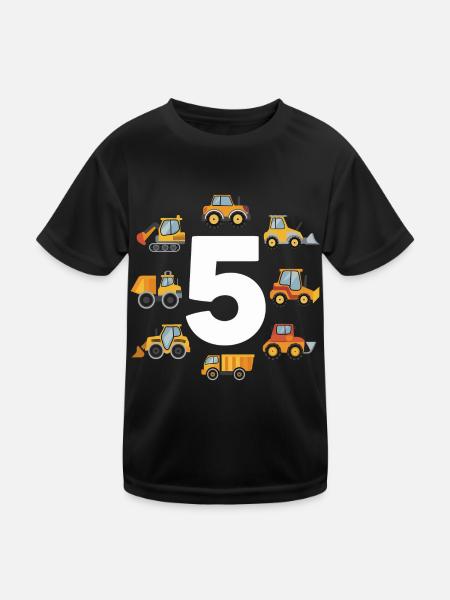 Chantier - 5 ans - 5ème anniversaire - T-shirt sport Enfant - noir - Devant