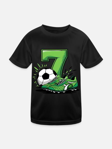 Football 7 years old - Kids Functional T-Shirt - black - Front