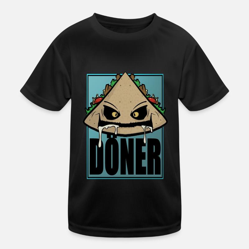 Funny Comic Kebab Kebab Fast Food Snack Fun Kids Functional T-Shirt