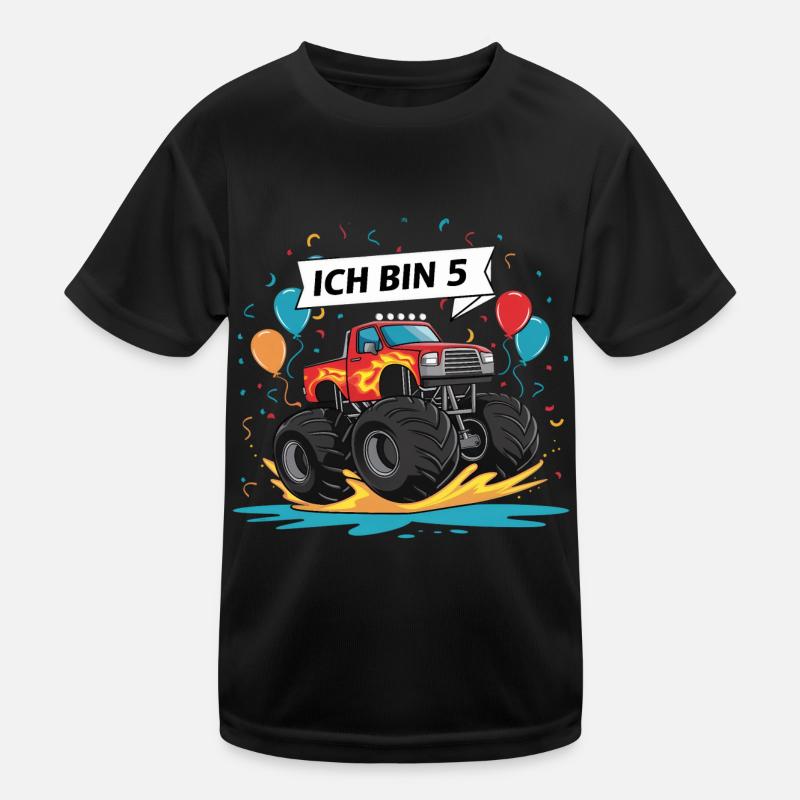 Monster Truck - Ich bin 5 - Einzigartiges Geschenk Kinder Funktions-T-Shirt