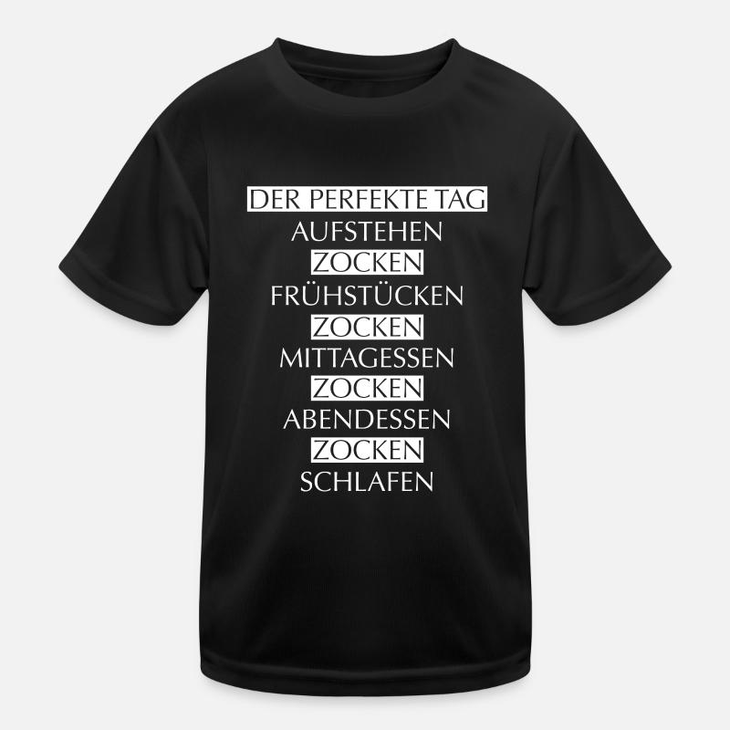 Der Perfekte Tag Zocken Gamer Gaming Kinder Funktions-T-Shirt