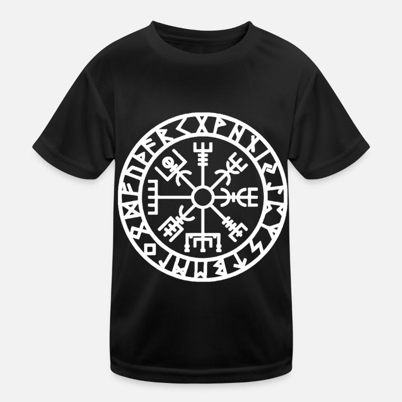 Viking Rune Vegvisir The Rune Compass Kids Functional T-Shirt