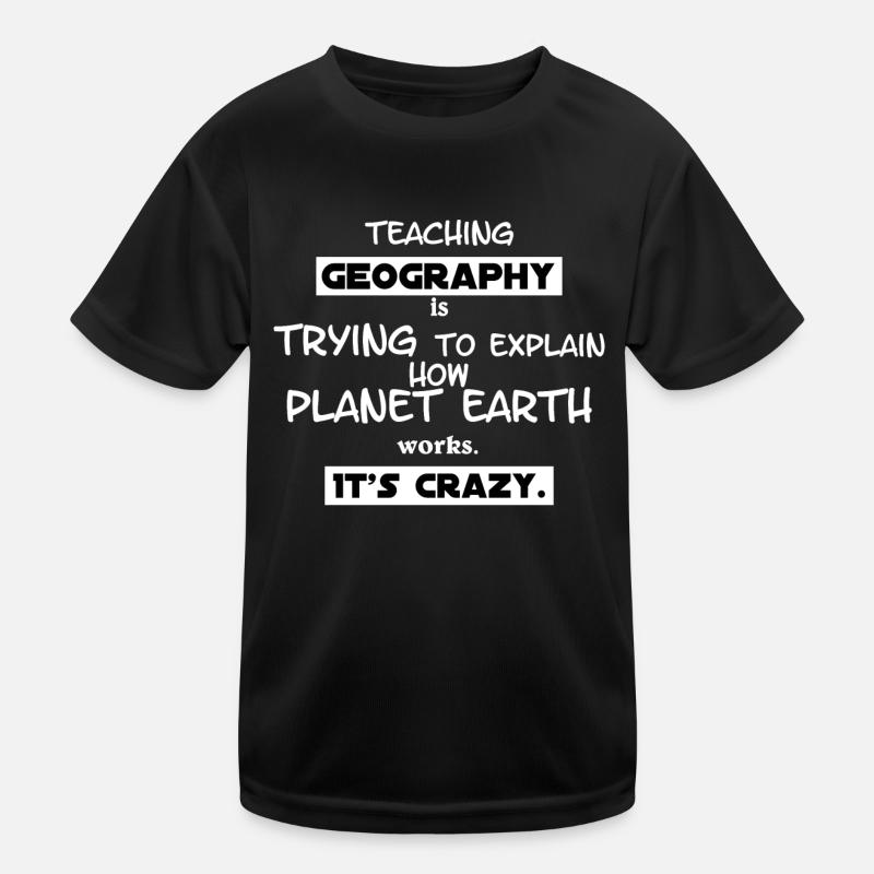 Werde Geographie-Lehrer - Kinder Funktions-T-Shirt - Schwarz