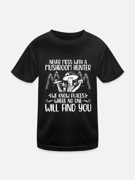 Cueilleurs de champignons | Champignons Collectant des cadeaux de chercheurs de champignons - T-shirt sport Enfant - noir - Devant