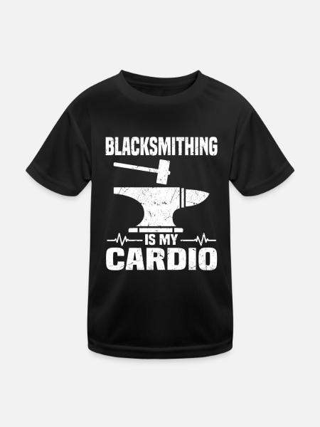 Blacksmith Gifts | Forging Metalsmith Anvil - Kids Functional T-Shirt - black - Front