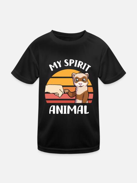 Frettchen - Kinder Funktions-T-Shirt - Schwarz - Vorne