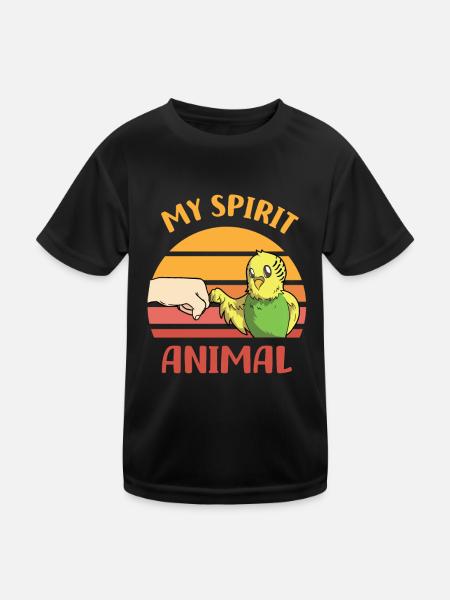 Perruche ondulée - T-shirt sport Enfant - noir - Devant