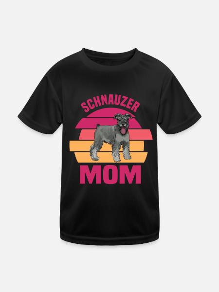 Schnauzer - Kinder Funktions-T-Shirt - Schwarz - Vorne