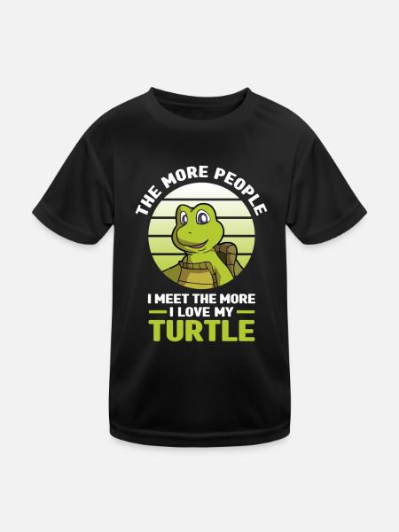 Tortues | Cadeaux pour animaux de compagnie de tortues - T-shirt sport Enfant - noir - Devant