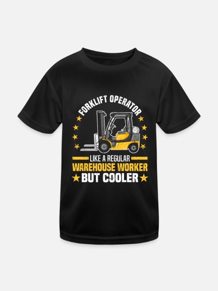 Gabelstaplerfahrer Geschenke Gabelstabler - Kinder Funktions-T-Shirt - Schwarz - Vorne