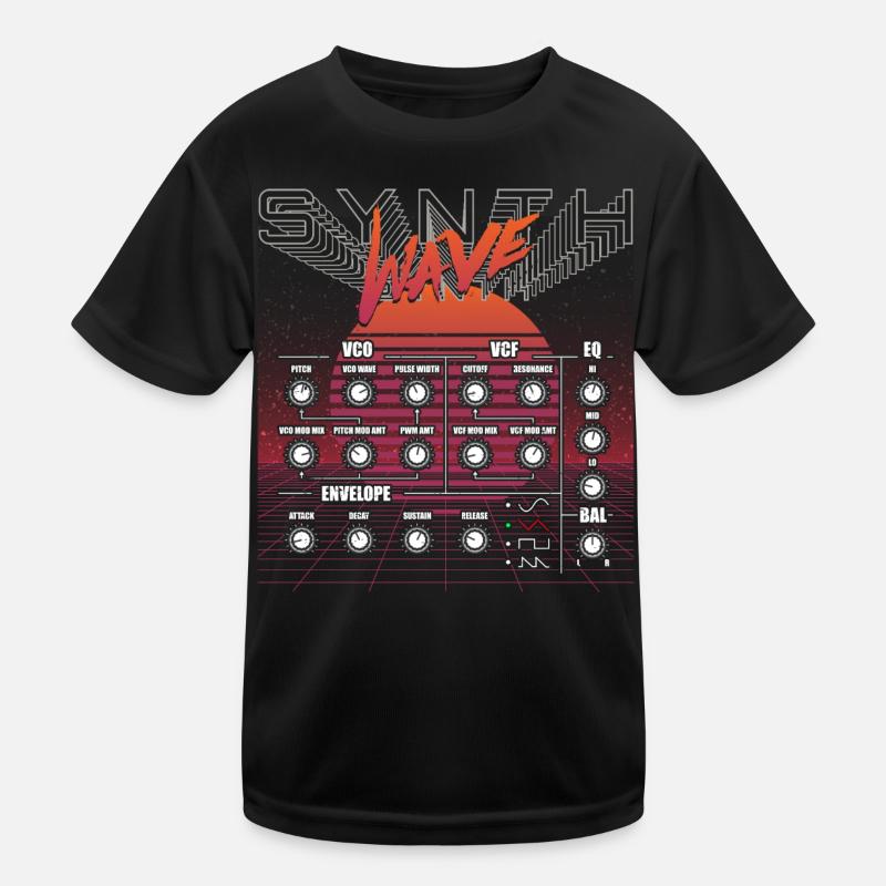 Synthesizer Recording Studio Waveform Synthesis Electro Mu Kids Functional T-Shirt