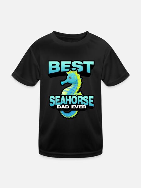Seepferdchen | Meer Seepferd Tiere Fische Geschenk - Kinder Funktions-T-Shirt - Schwarz - Vorne