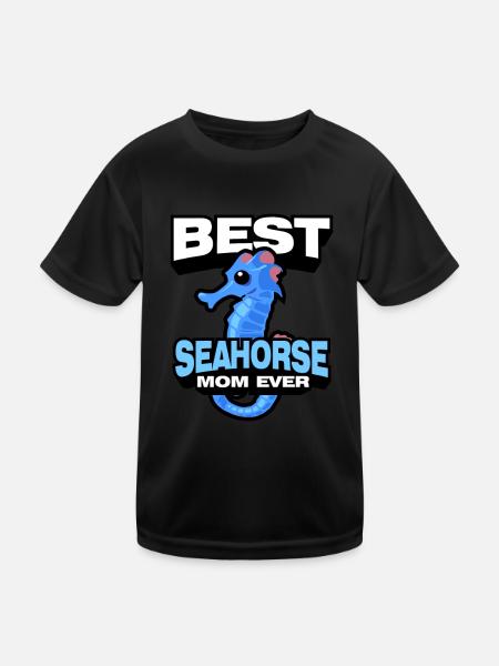 Seepferdchen | Meer Seepferd Tiere Fische Geschenk - Kinder Funktions-T-Shirt - Schwarz - Vorne