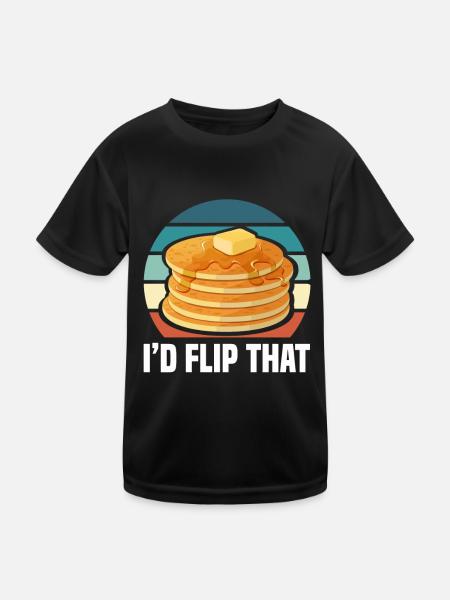 Pancakes - Kinder Funktions-T-Shirt - Schwarz - Vorne