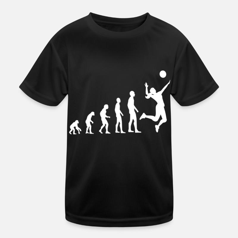 Volleyball Evolution - Kinder Funktions-T-Shirt - Schwarz