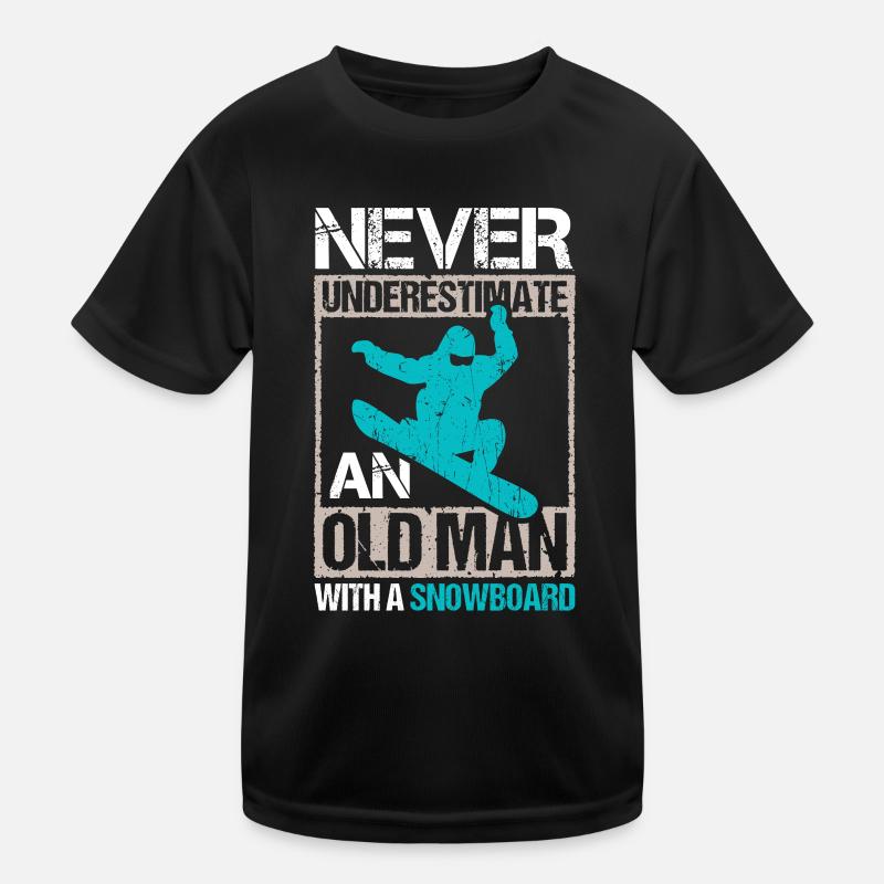 Lustiges Snowboarder Old Man Geschenk Kinder Funktions-T-Shirt